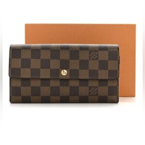 🆕 LOUIS VUITTON Style Damier Ebene Sarah Wallet 🆕